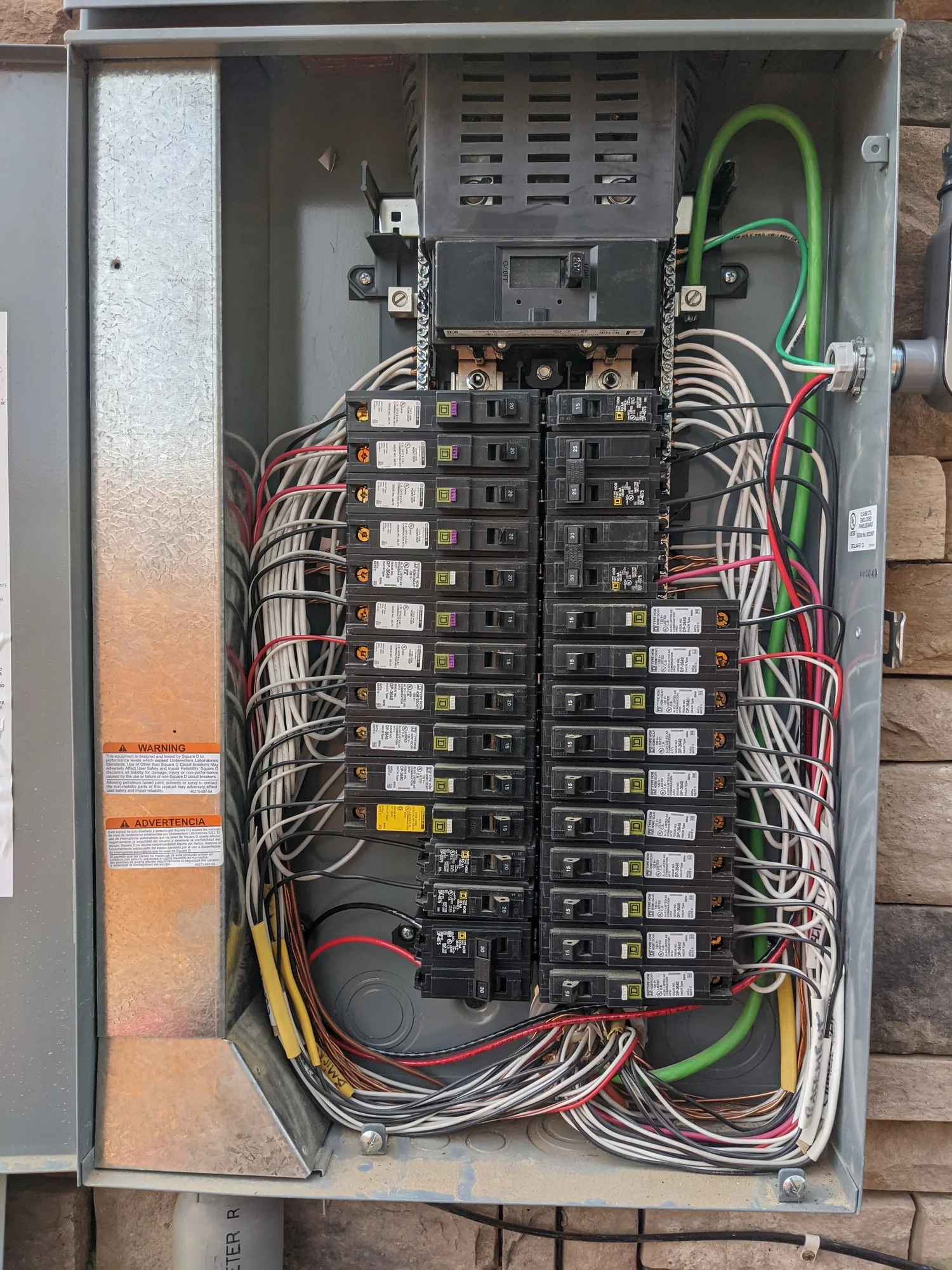 Electrical panel wiring during residential service work