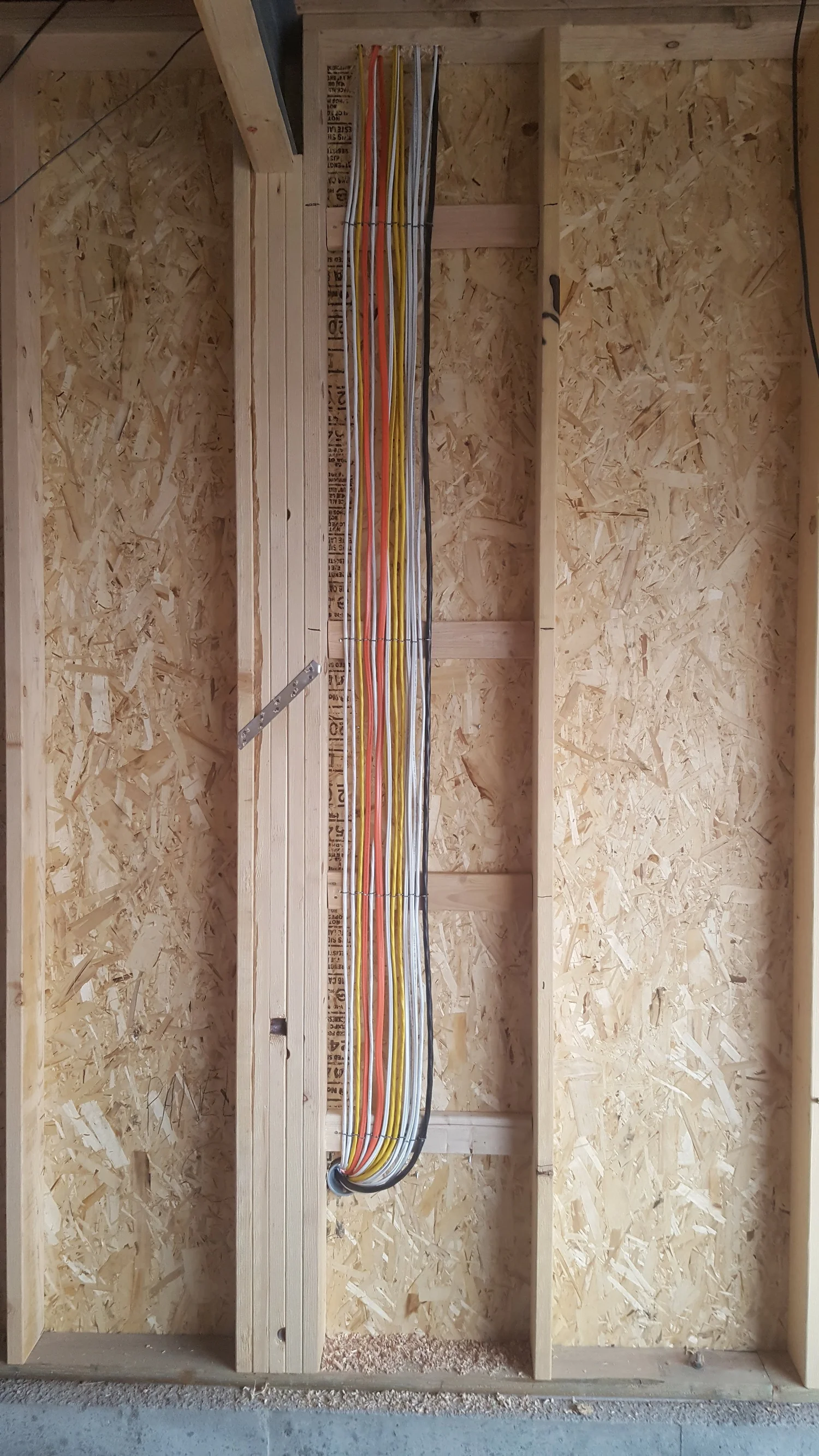 Organized wiring for a residential construction project